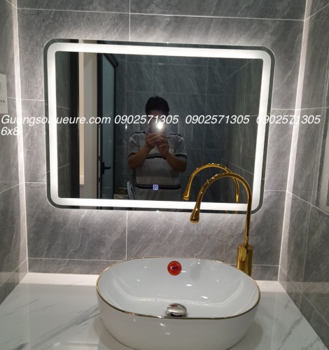 GƯƠNG SOI  LAVABO GẮN ĐÈN LED 